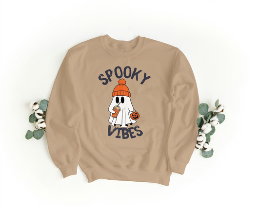 Spooky Vibes Halloween, Ghost Tshirt / crewneck sweatshirt unisex